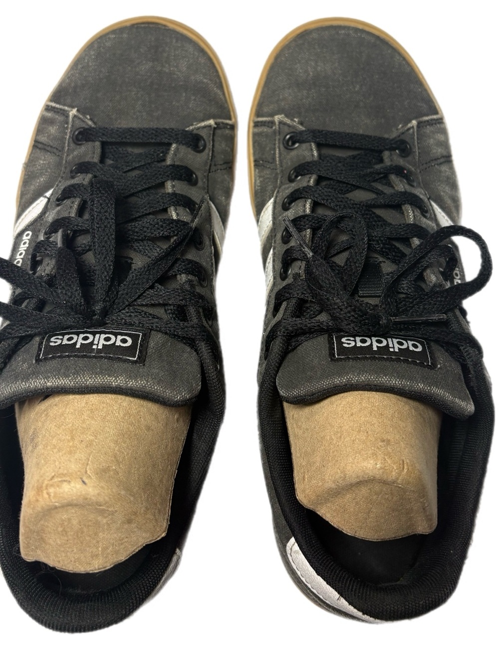 adidas Black/White and Gum Low-Top Sneakers